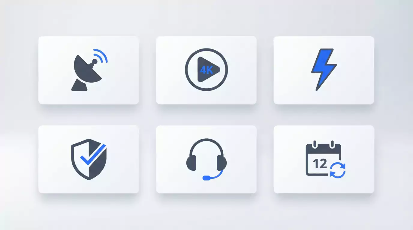 Fonctionnalités IPTV 12 Mois